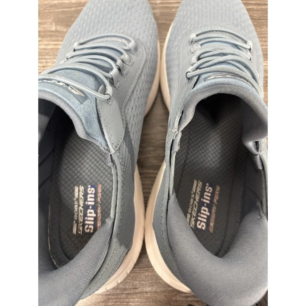 Skechers Shoes Womens Size 9.5 Blue BOBS Slip-Ins Memory Foam Sneaker Low Top